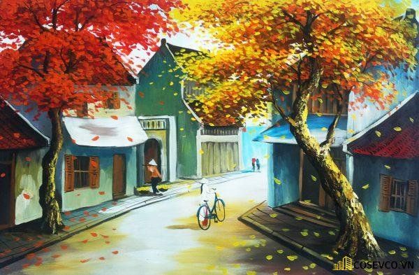 Tranh Hoa Mai vẽ bằng Acrylic TA008  Siêu thị tranh sơn dầu Minh Hưng