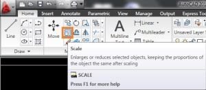 Vào menu Modify trên thanh công cụ, chọn Scale