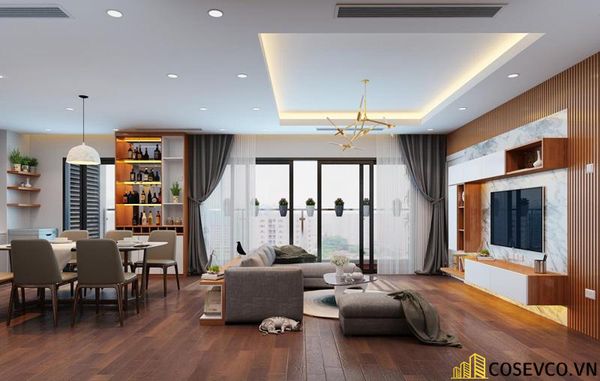 Tủ phòng khách làm từ chất liệu gỗ công nghiệp đang là xu hướng thiết kế nội thất hiện nay - View 4