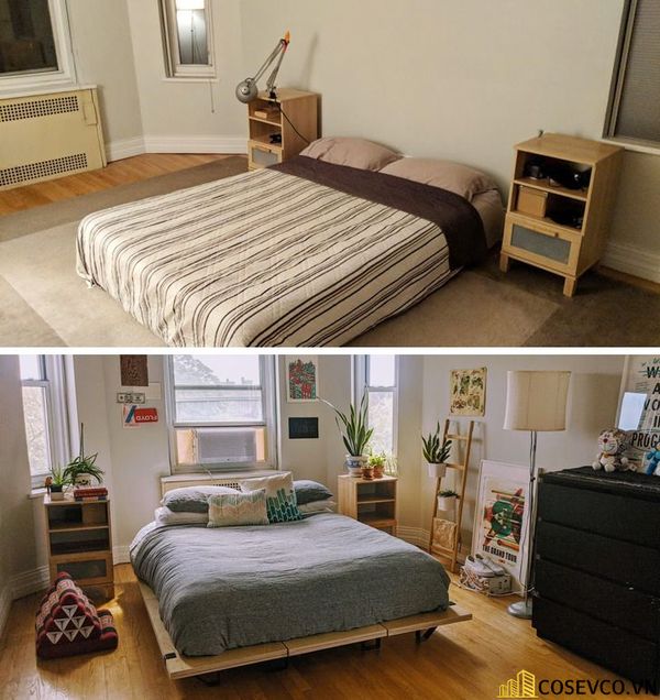 Hình ảnh trước và sau khi cải tạo phòng ngủ
